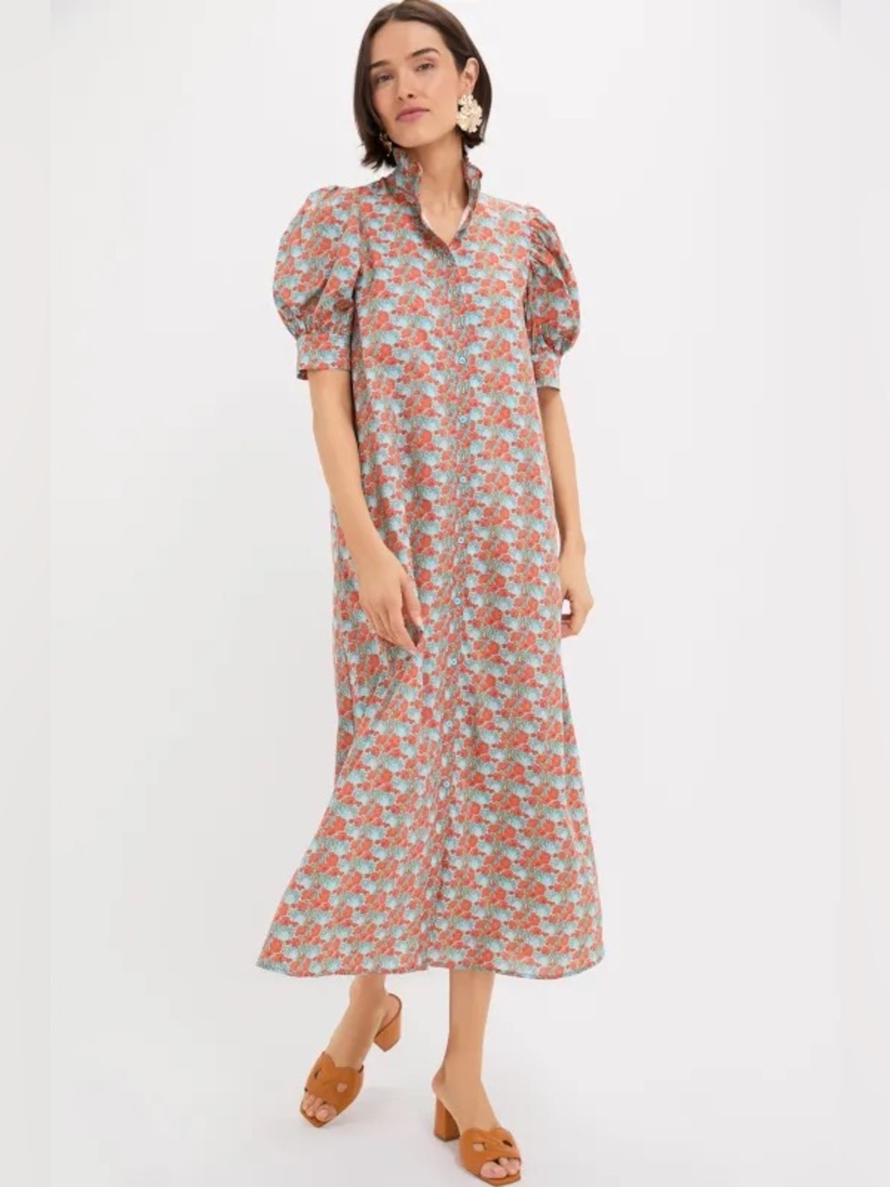 Hyacinth House Orange & Blue Floral Louisa Maxi Dress